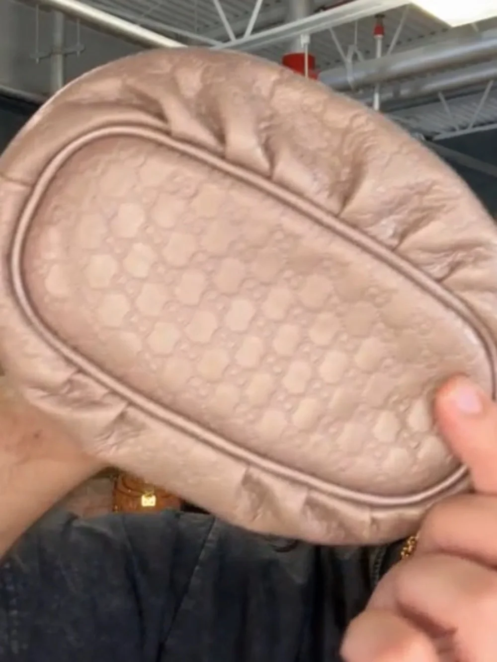 Gucci Metallic Rose Gold GG Embossed Cosmetic Pouch - Picture 8 of 8